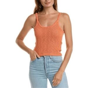 Madewell Coral Open-Knit Crop Sweater Tank Women’s Size Small